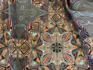 100% Wool Crepe Paisley/ Geometric Print
