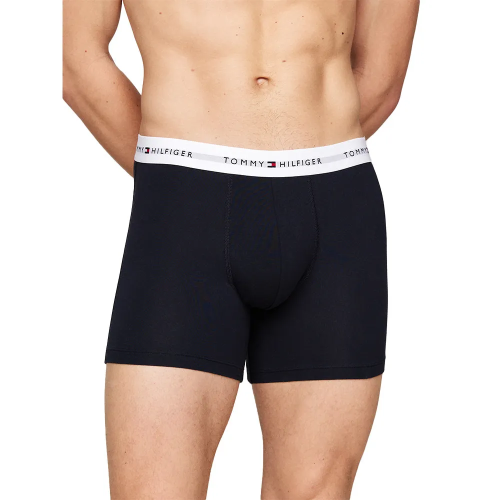 3-Pack Signature Cotton Boxer Briefs, Navy/Red/White