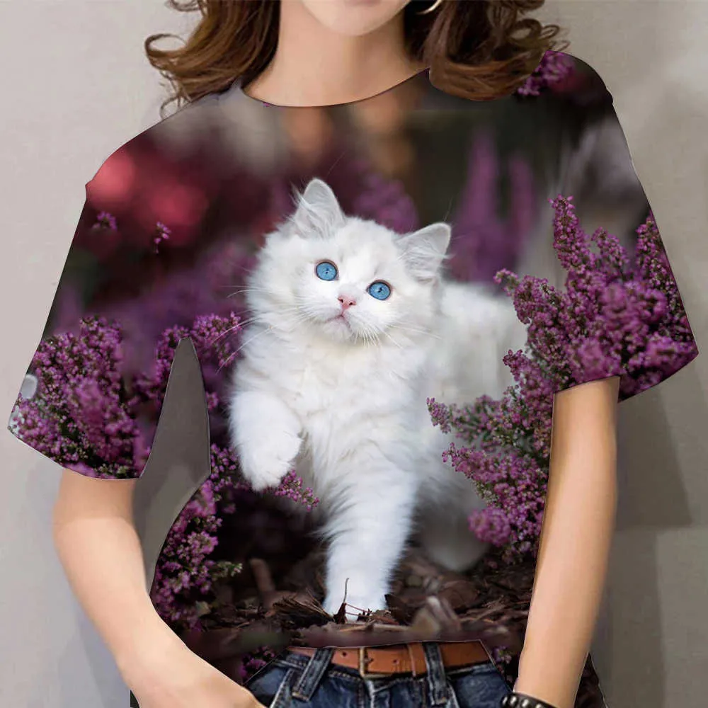 3D Cat dog Print T-shirts