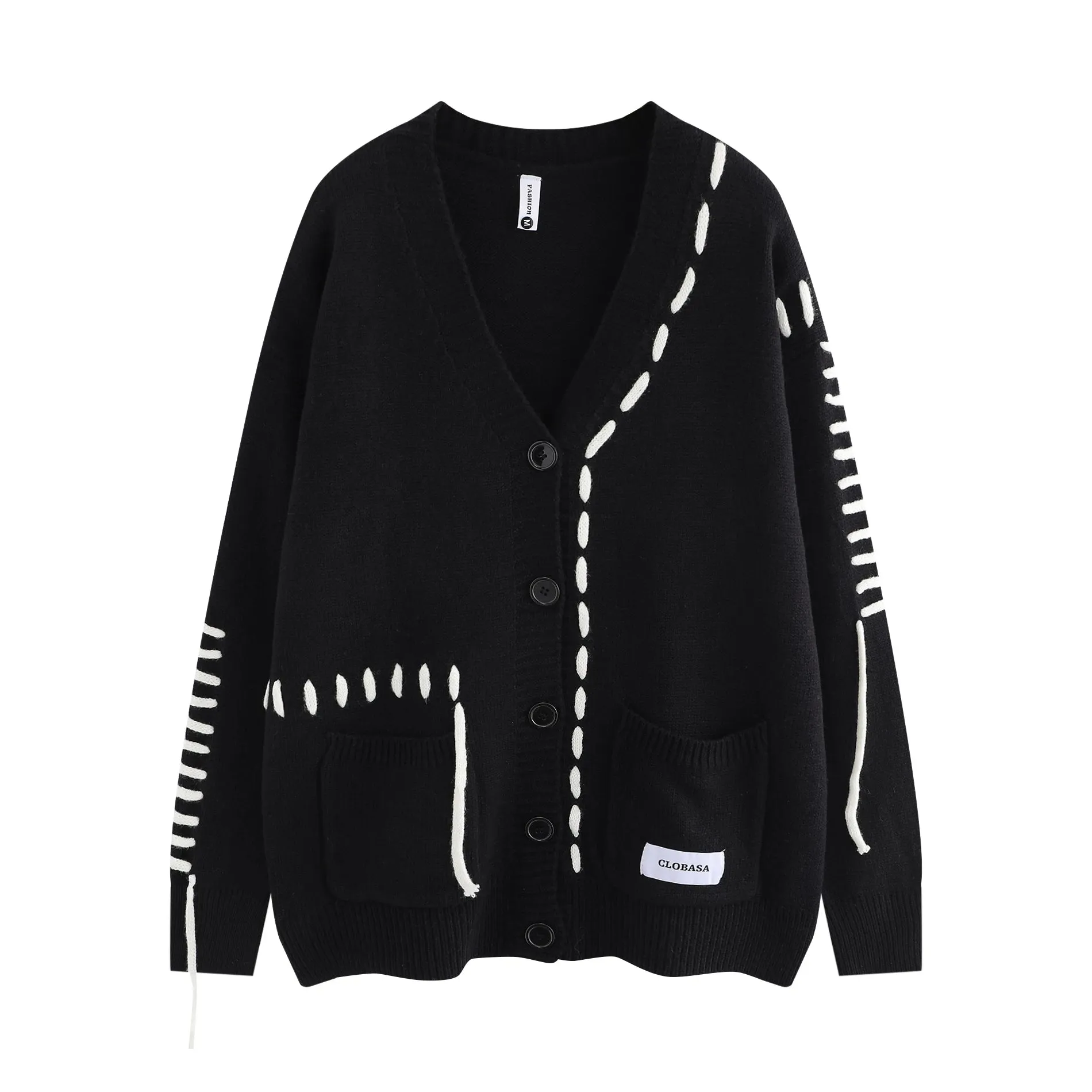 Aidase mens outfits Japanese Fashion Knitted Cardigan Autumn Winter New Cargo Sweater for Men Oversized Drawstring Patchwork Women Sweaters