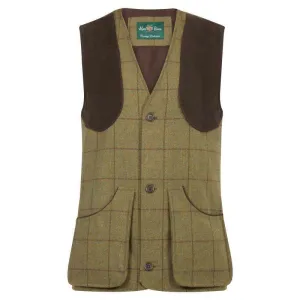 Alan Paine Rutland Mens Tweed Shooting Waistcoat - Lichen