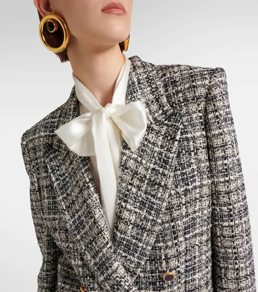Alessandra Rich Wool lam√É¬© tweed blazer