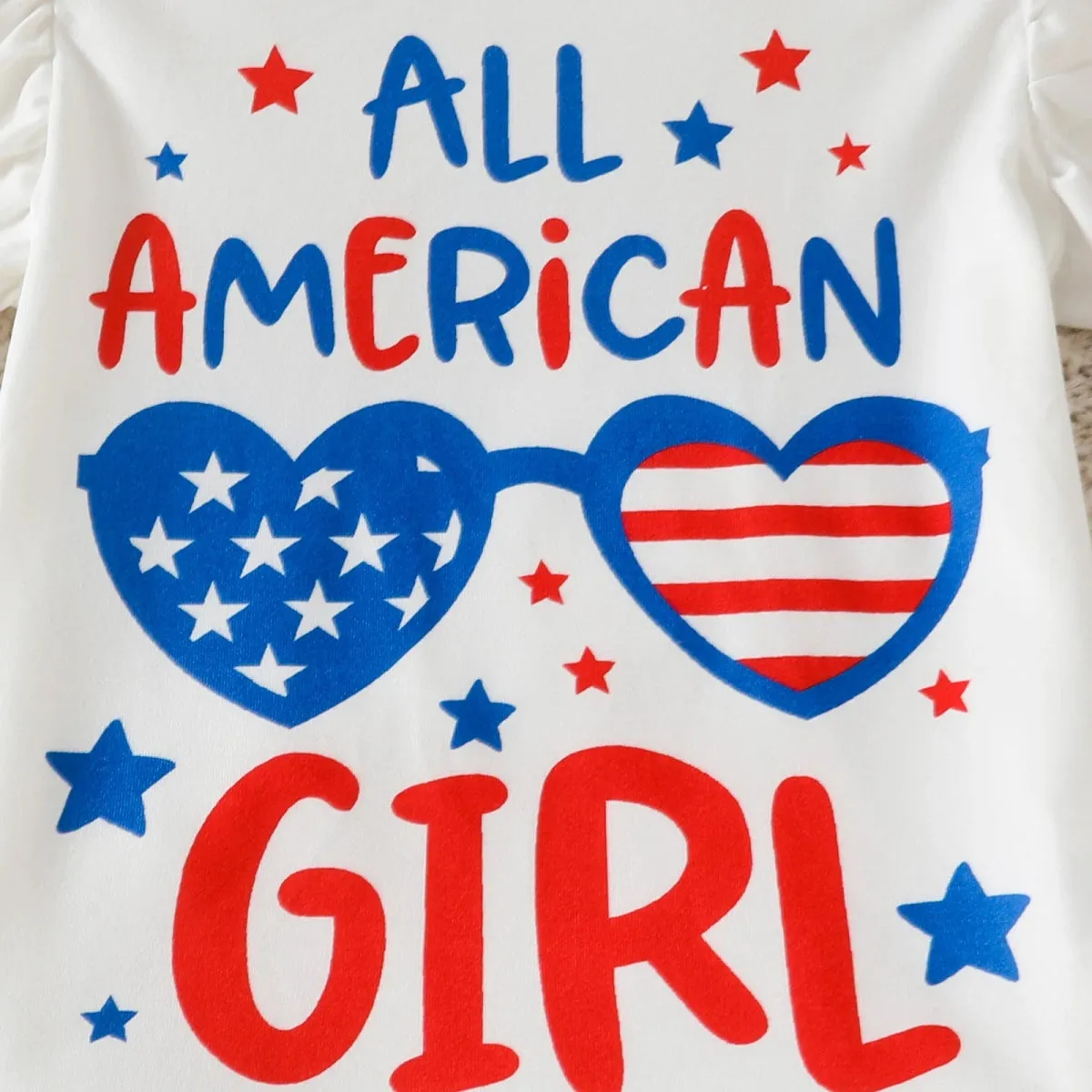 All American Girl Star Denim Short Set