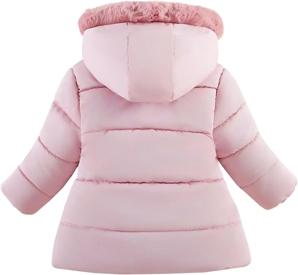 Baby Winter Fleece Puffer Coat Toddler Hooded Jacket Girl Fur Outerwear Clothes