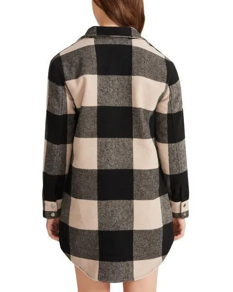 BB Dakota Eldridge Plaid Coat - Light Taupe