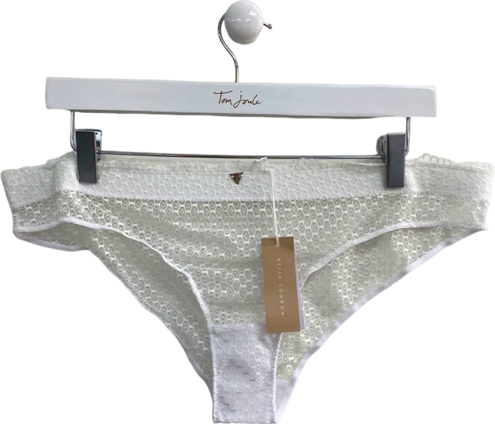 Beija London White Waves Honeycomb lace Brief Size 4 UK 18/20