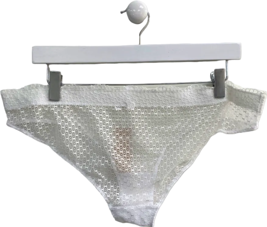 Beija London White Waves Honeycomb lace Brief Size 4 UK 18/20
