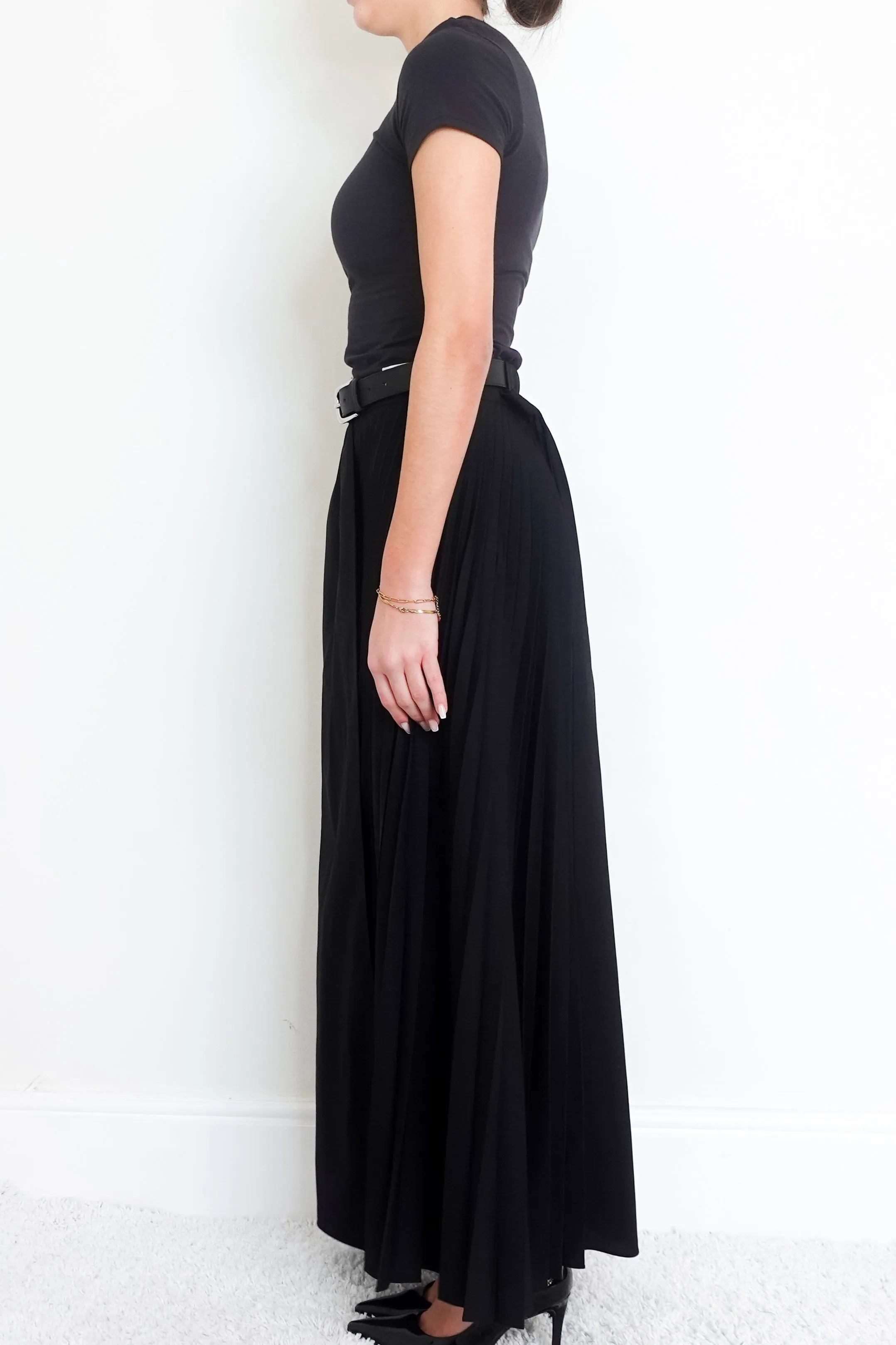 Black belted maxi skirt RRP £700