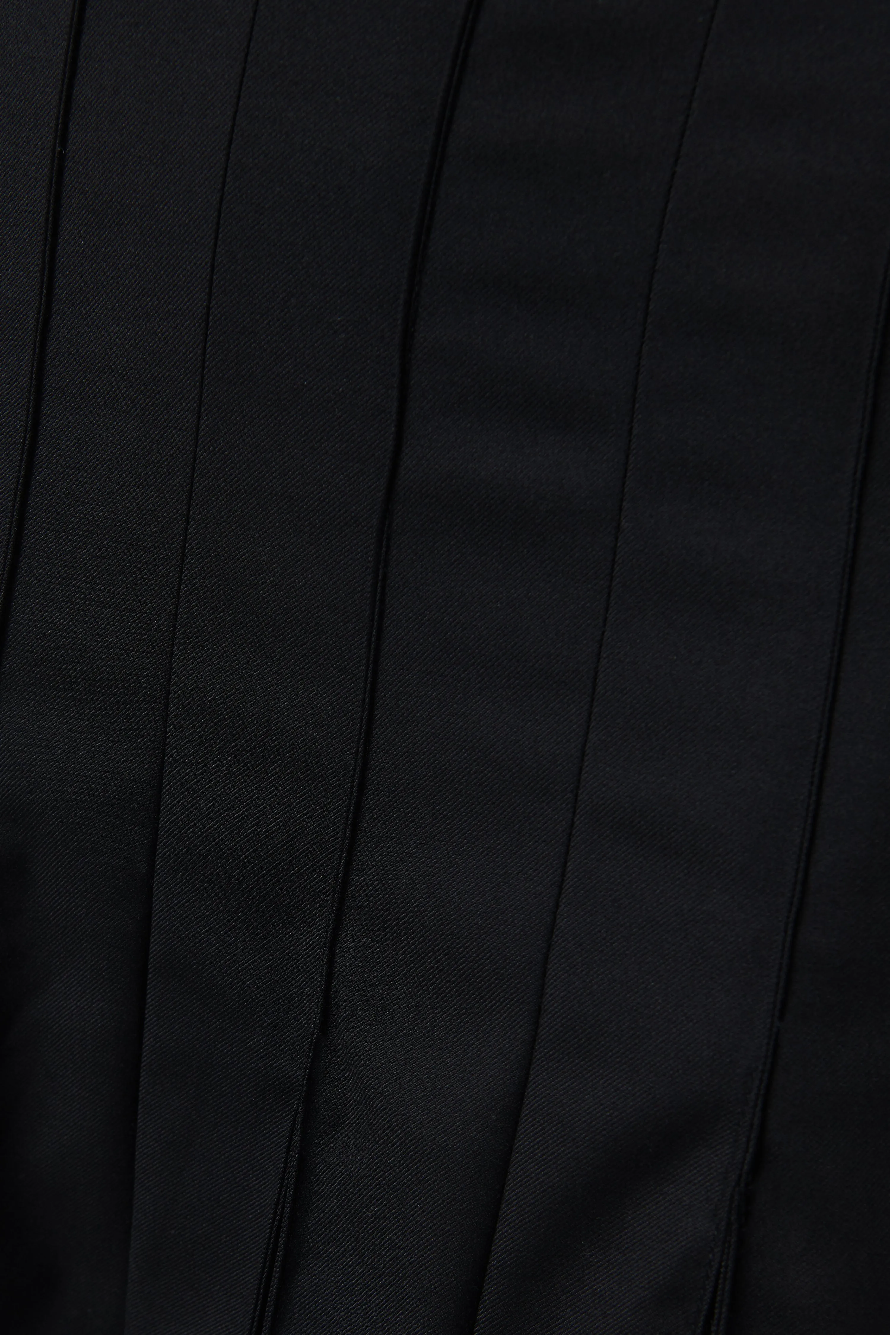 Black Pleated Suiting Maxi Skirt