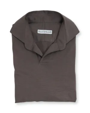 Blugiallo - Dark Brown Long Sleeve Polo L