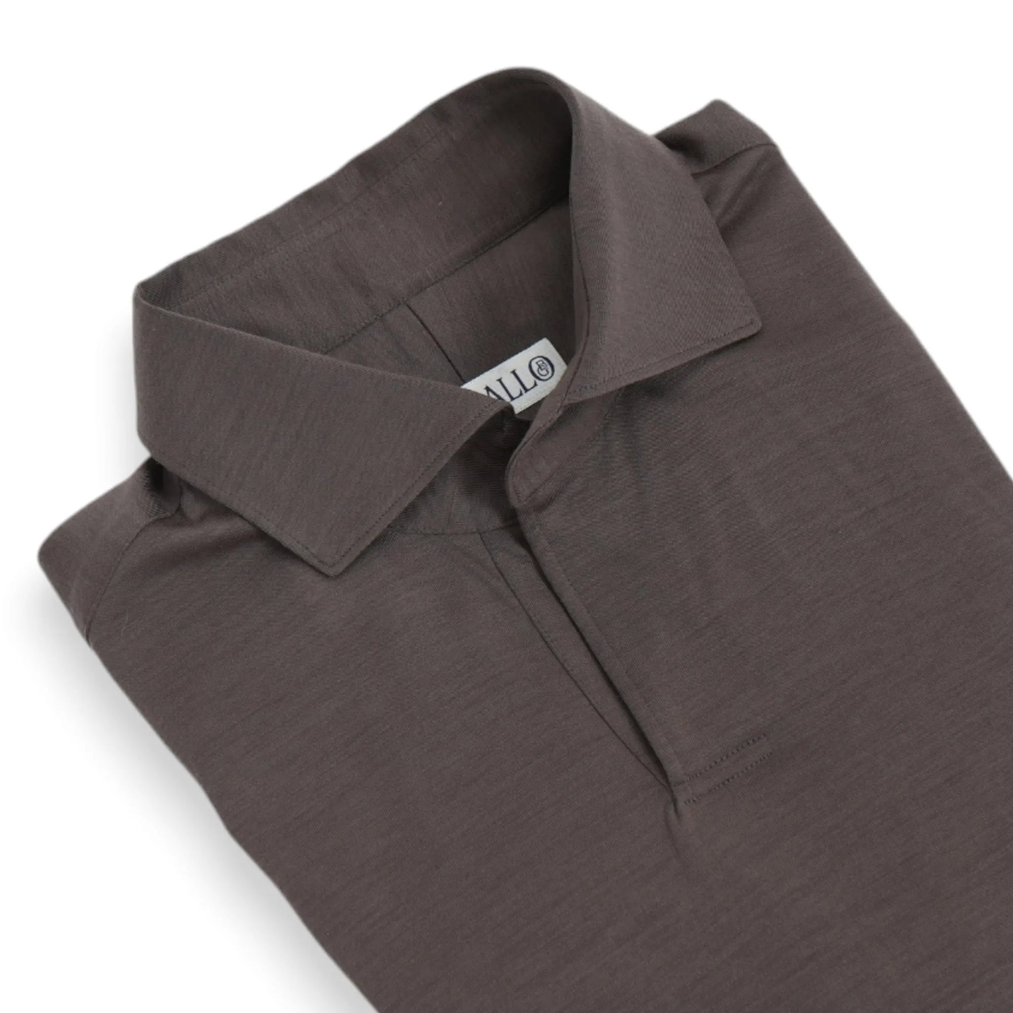 Blugiallo - Dark Brown Long Sleeve Polo L