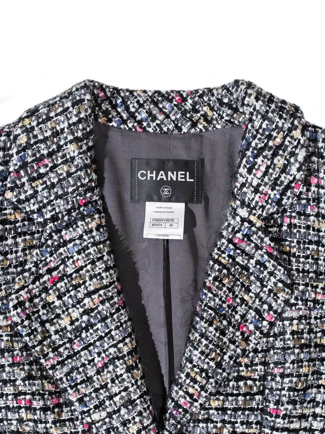 CHANEL Tweed Fitted Jacket Multicolor