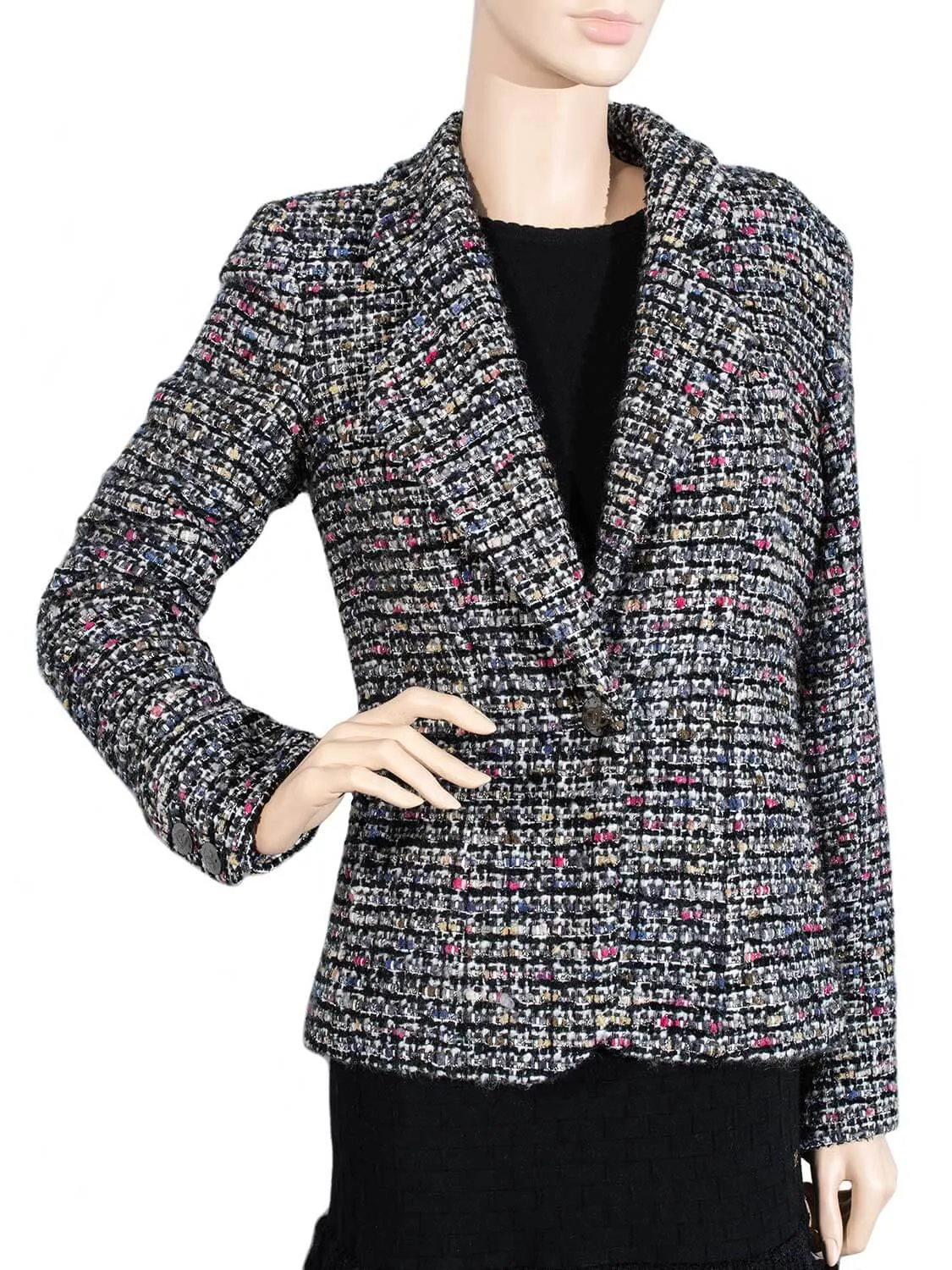 CHANEL Tweed Fitted Jacket Multicolor