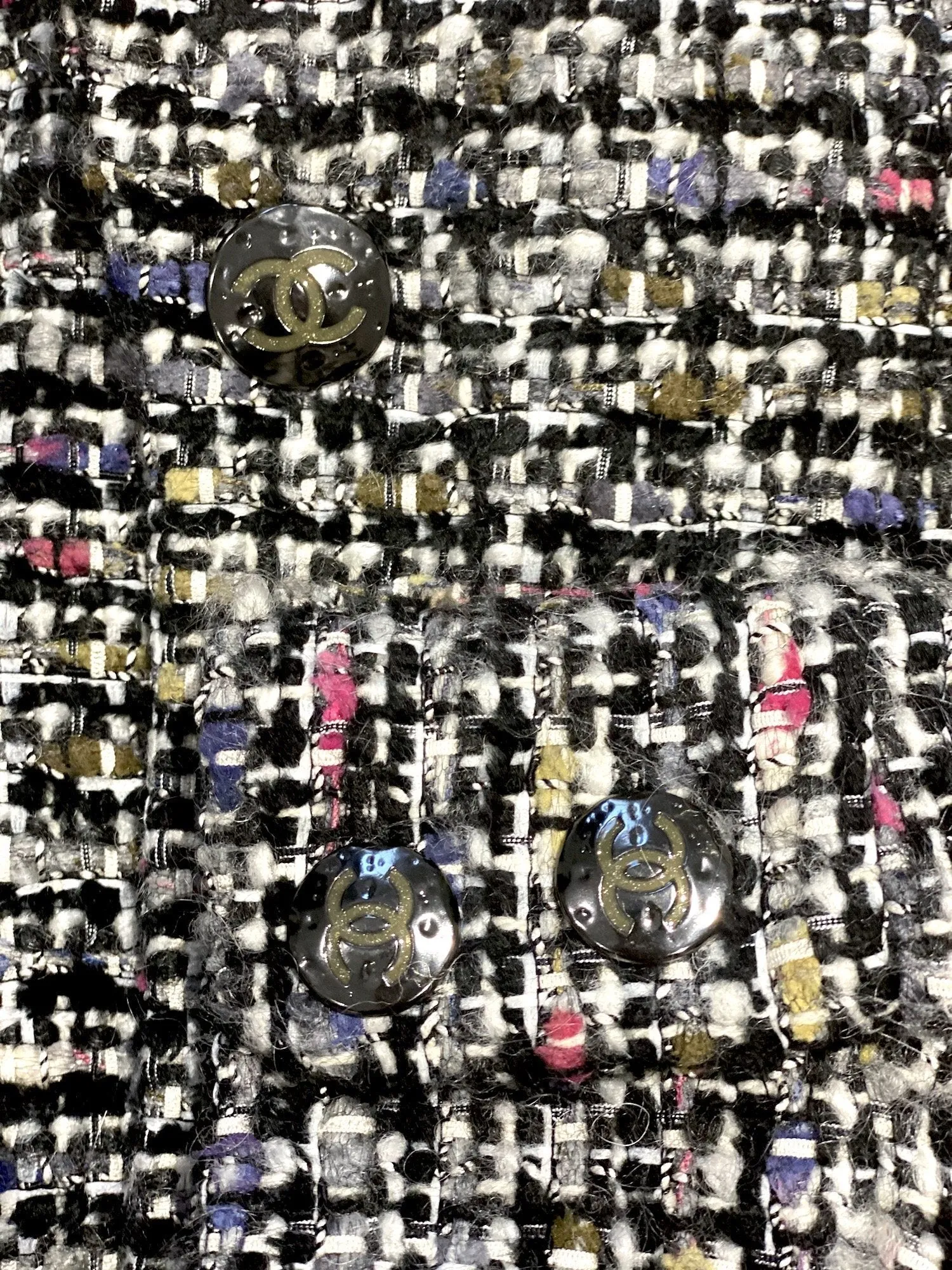 CHANEL Tweed Fitted Jacket Multicolor