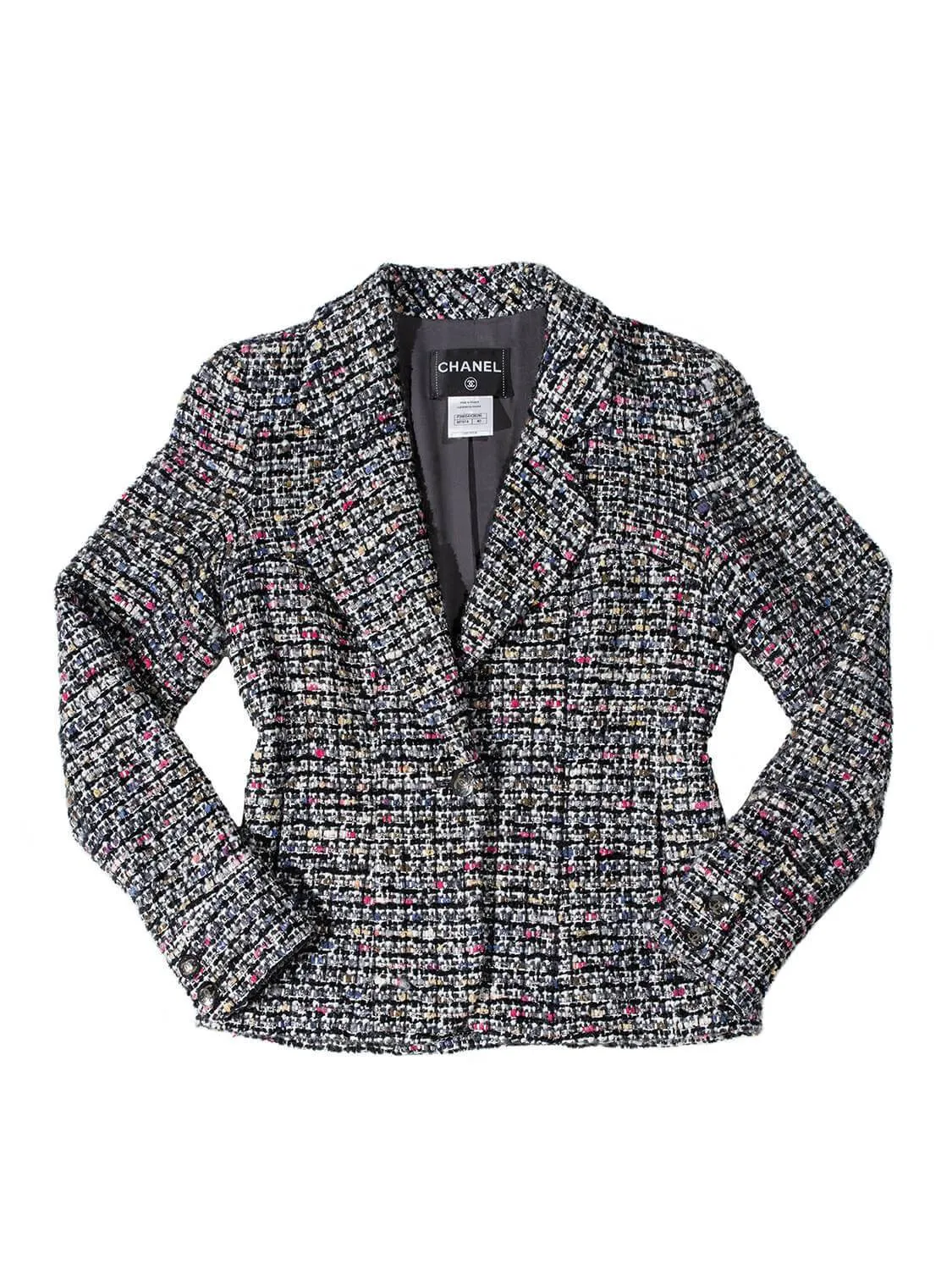 CHANEL Tweed Fitted Jacket Multicolor