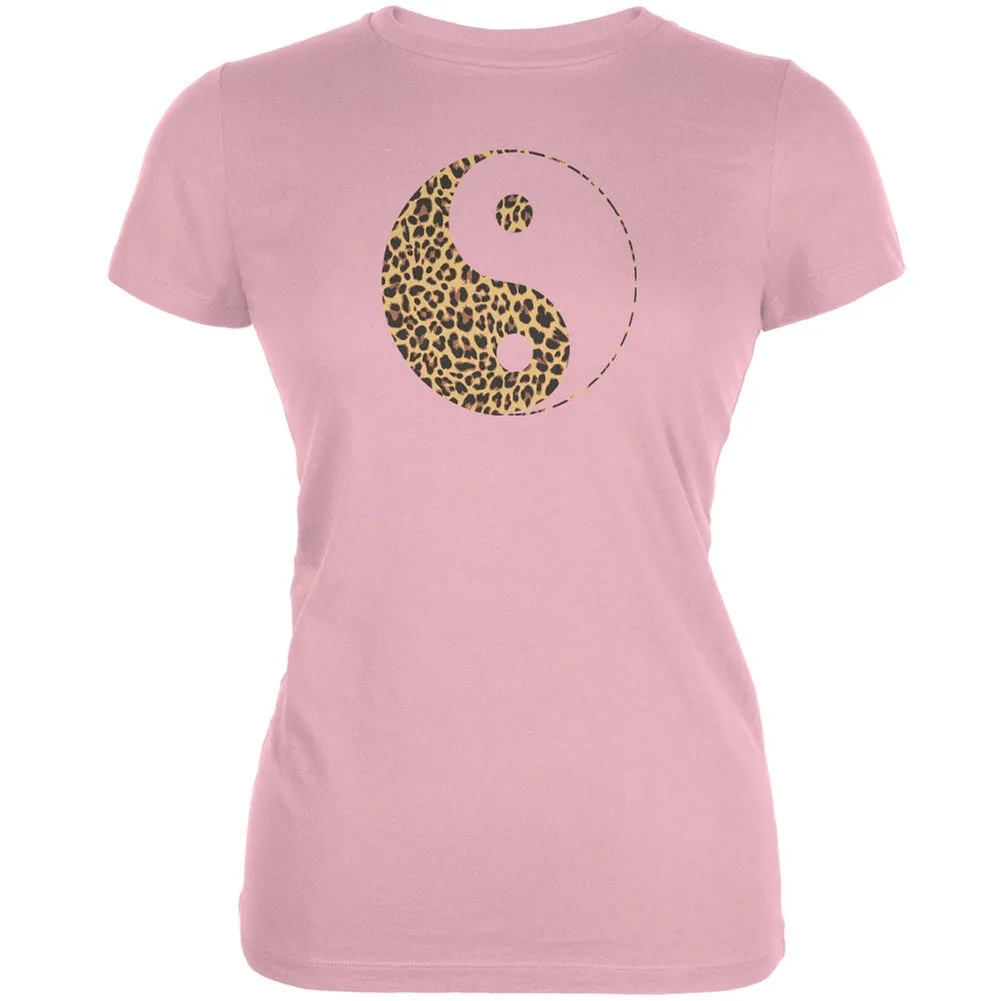 Cheetah Print Yin Yang Pink Juniors Soft T-Shirt