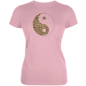 Cheetah Print Yin Yang Pink Juniors Soft T-Shirt