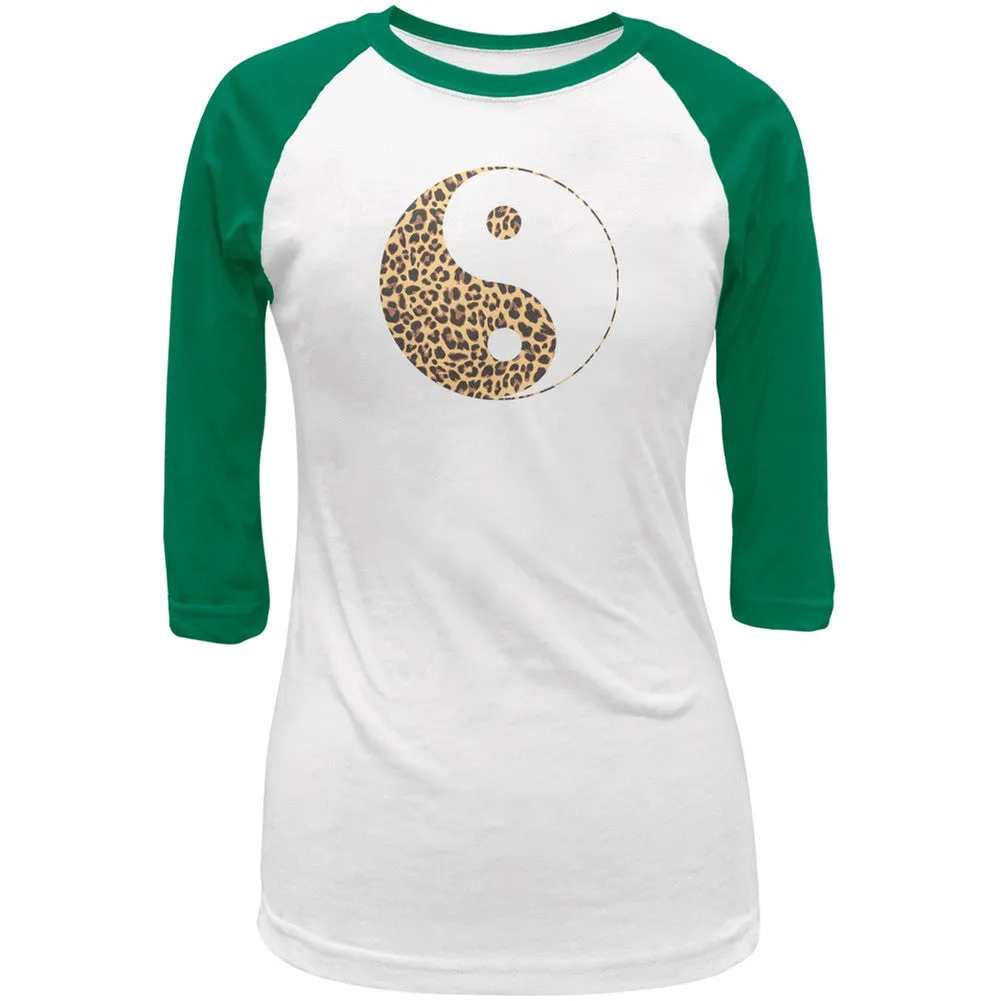 Cheetah Print Ying Yang Black Juniors Soft T-Shirt