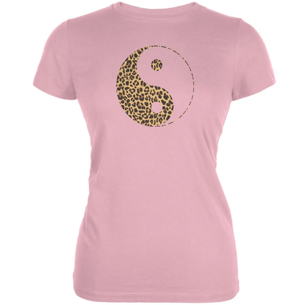 Cheetah Print Ying Yang Black Juniors Soft T-Shirt