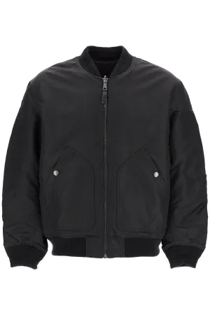 classic black nylon bomber jacket with zip and side pockets A14408 0HCAS DEEP/BLACK