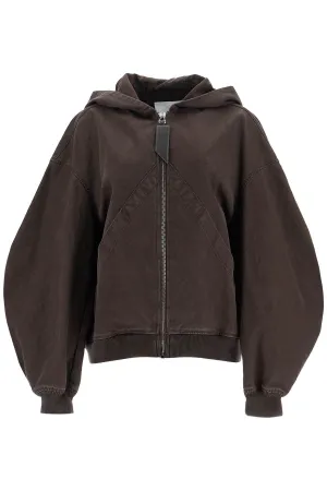 cotton bomber jacket with hood 250WCB00066DDC093AA BROWN