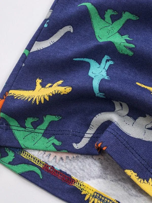Dinosaur Print Cartoon Toddler Big Boys T-shirt Summer