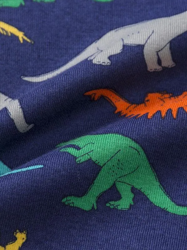 Dinosaur Print Cartoon Toddler Big Boys T-shirt Summer