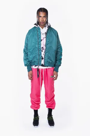 DP embroidered sleeve bomber / teal