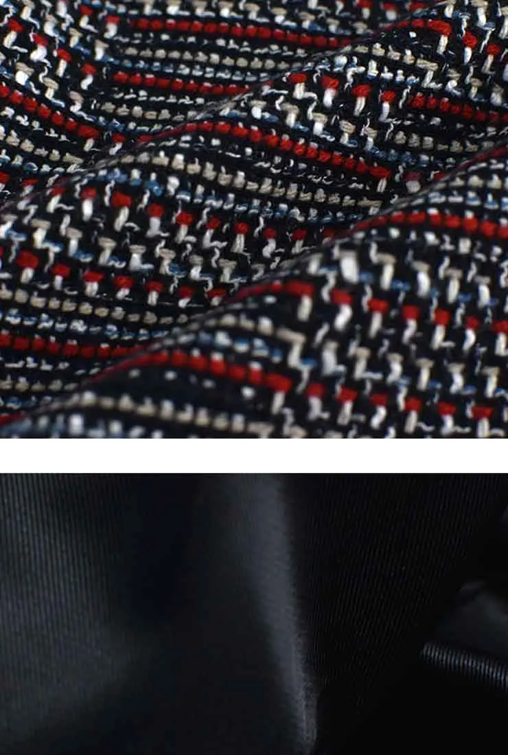 Front Pockets V-neck Tweed Jacket & Short Skirt Suit