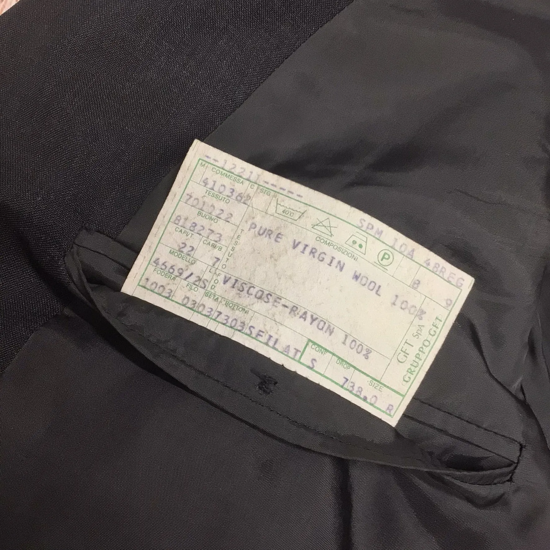 Giorgio Armani Le Collezioni  Black 100% Pure Virgin Wool Blazer Jacket Size 48R