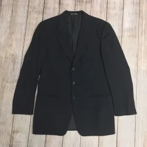 Giorgio Armani Le Collezioni  Black 100% Pure Virgin Wool Blazer Jacket Size 48R