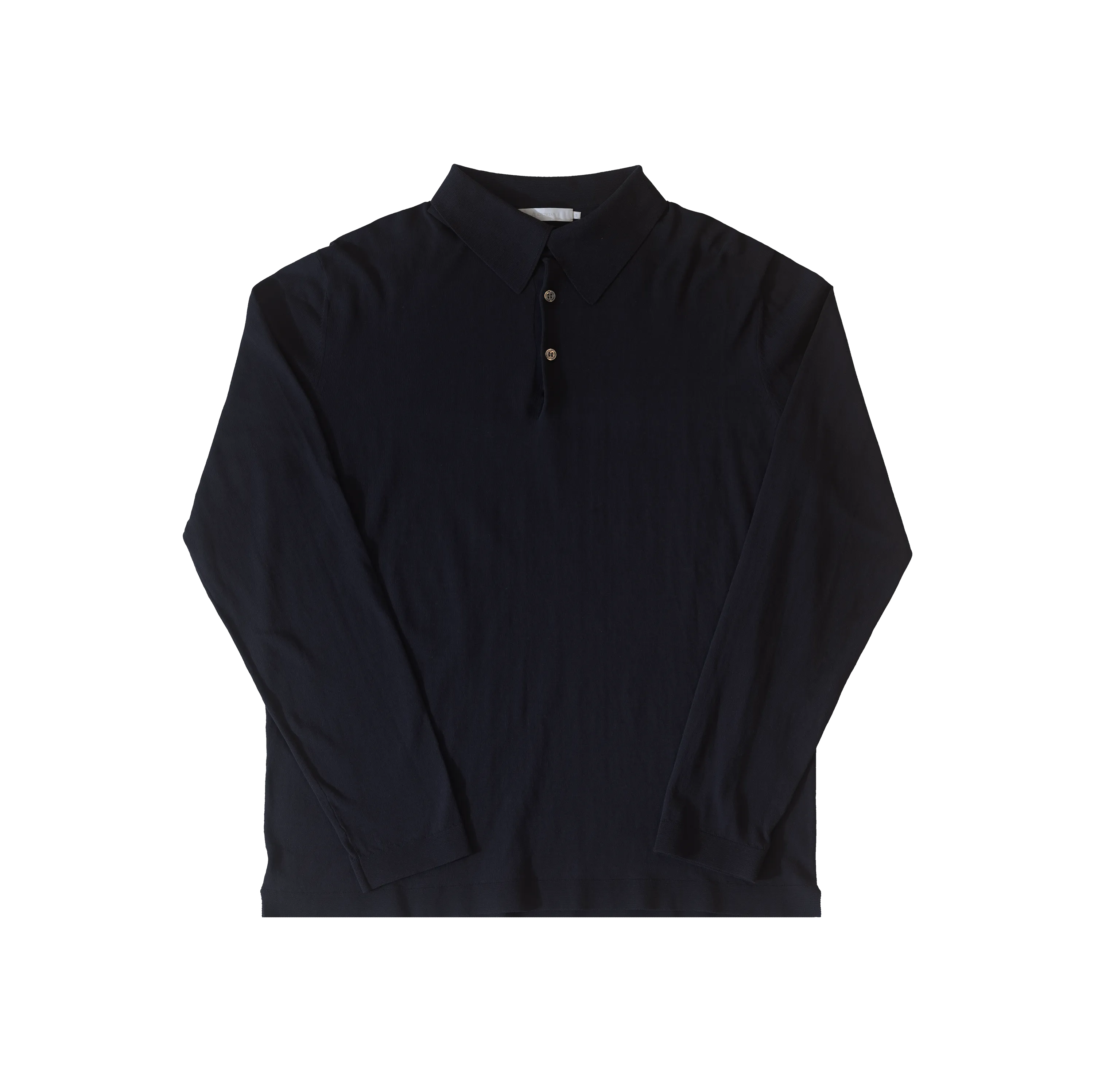 Ice Cotton Long Sleeve Polo - Navy