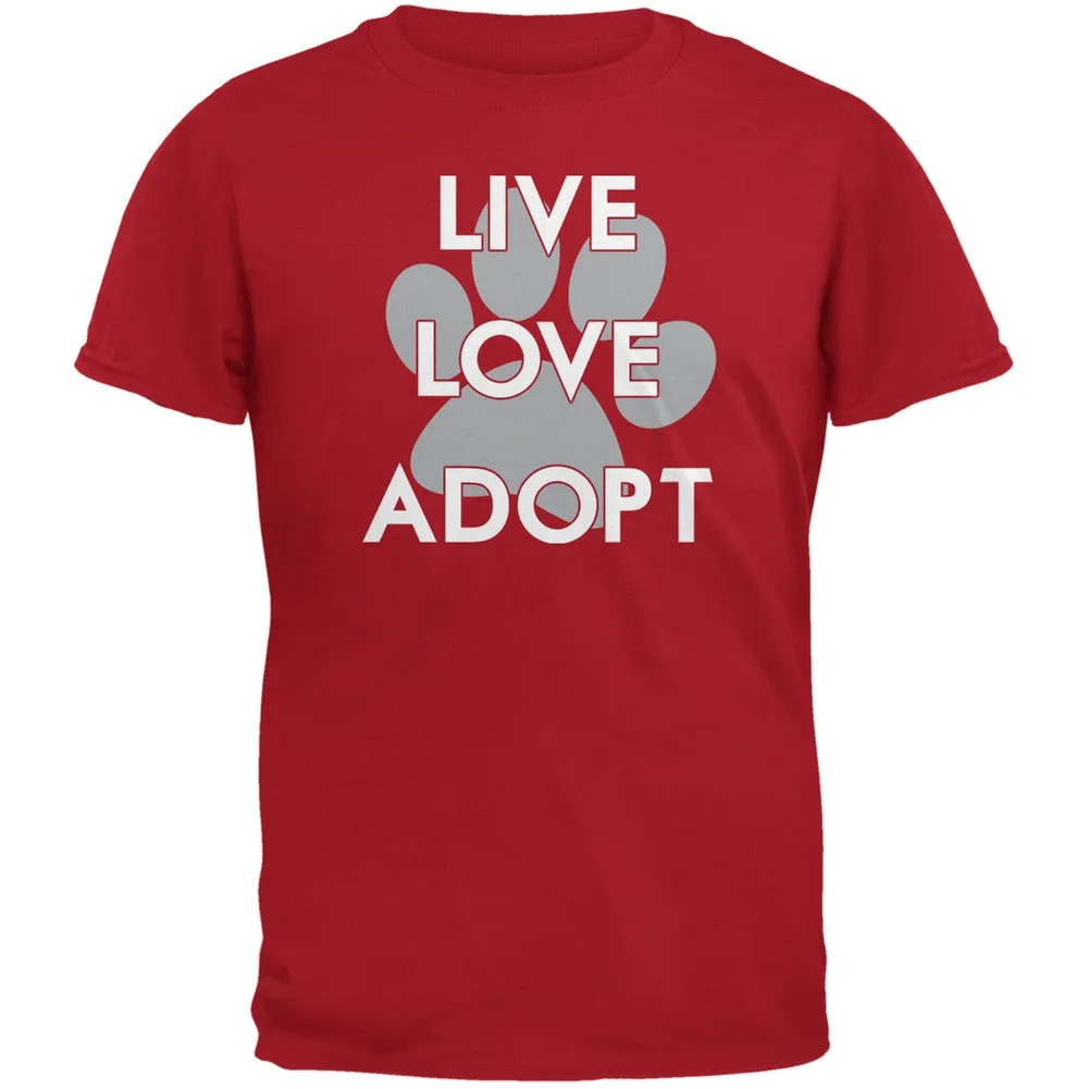 Live Love Adopt Black Adult T-Shirt