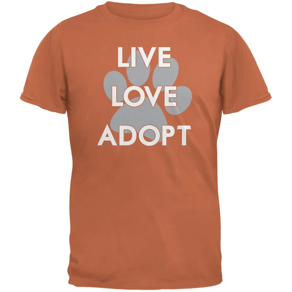 Live Love Adopt Black Adult T-Shirt