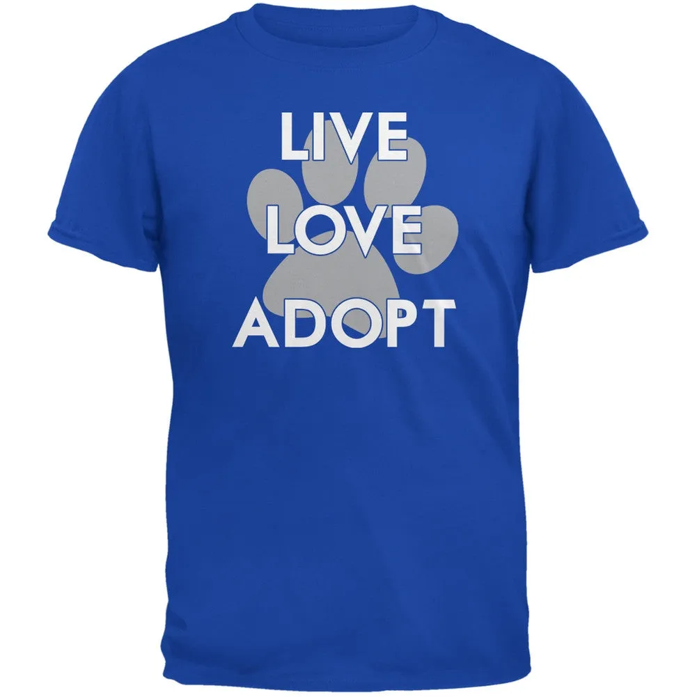 Live Love Adopt Black Adult T-Shirt