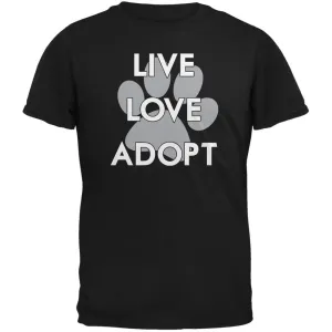 Live Love Adopt Black Adult T-Shirt