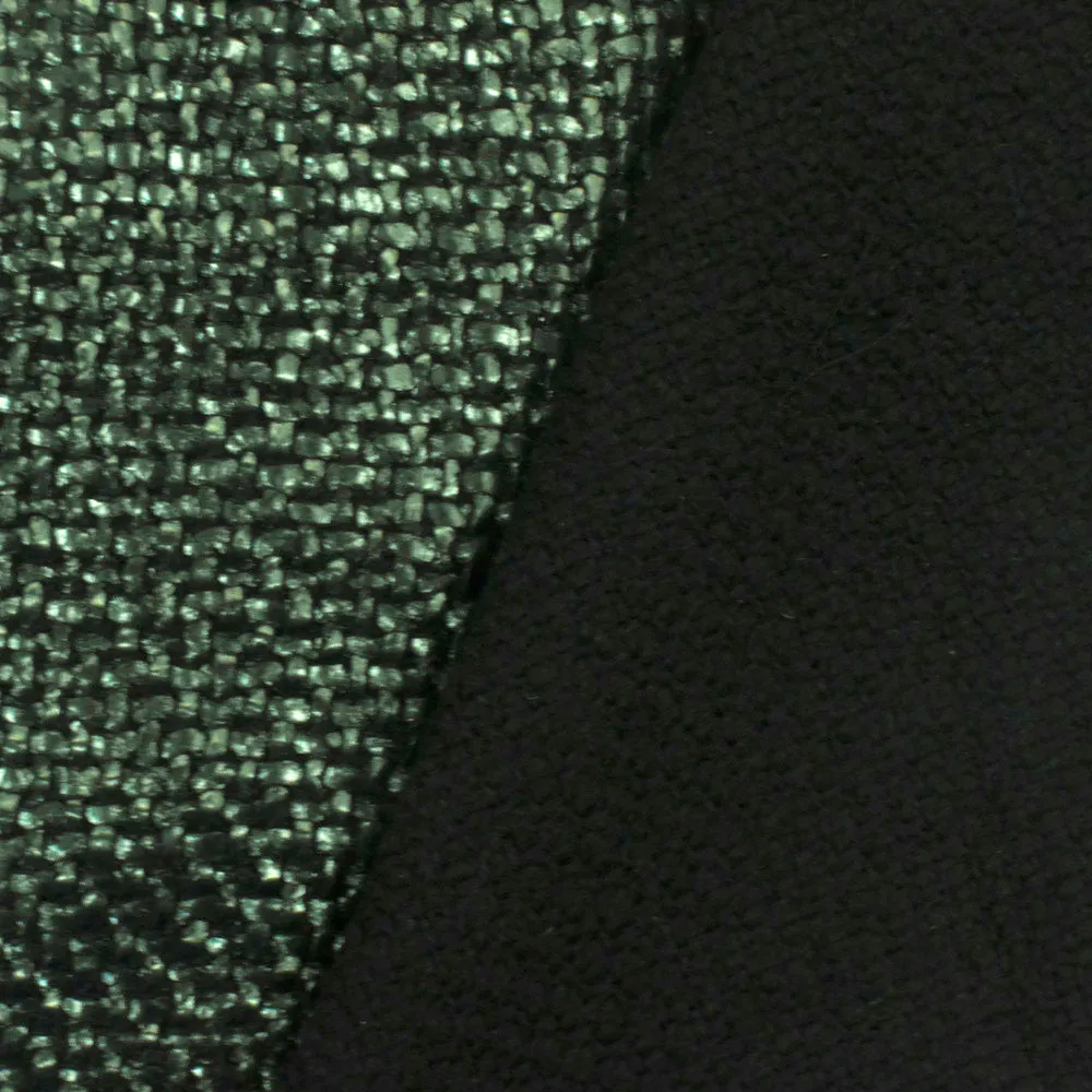 Mysterious Green Famous Designer Metallic Coated Tweed Fabric