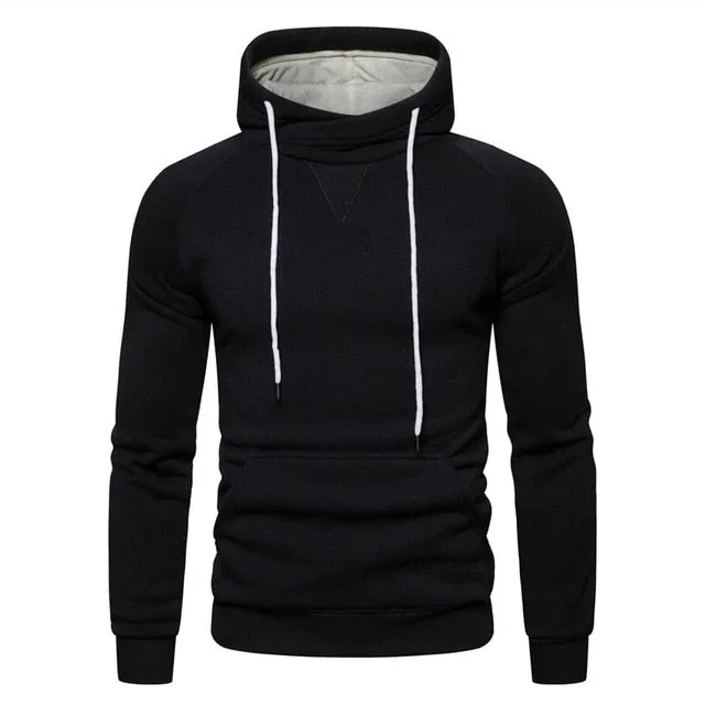 New Autumn Winter Cotton Hoodie Mens Sweatshirts. Solid Hoody Fleece Thick Hoodies. Men Sportswear Zipper Sweatshirts.