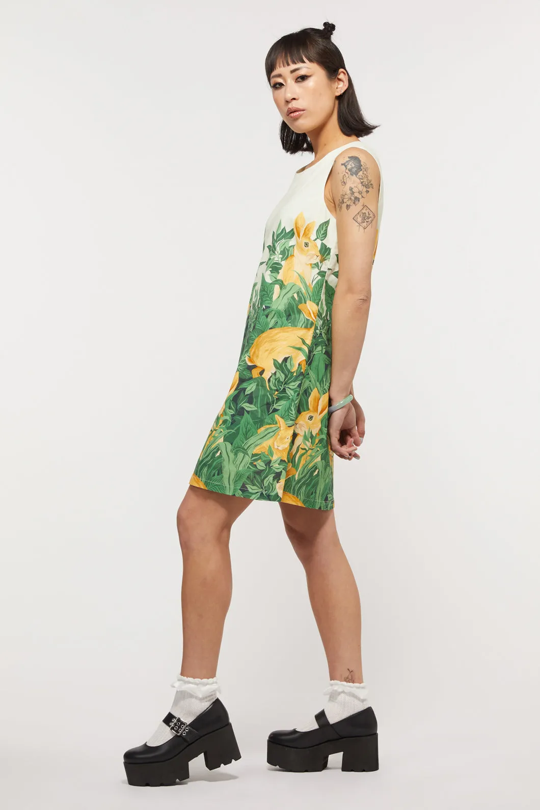 Rabbit Cotton Shift Dress