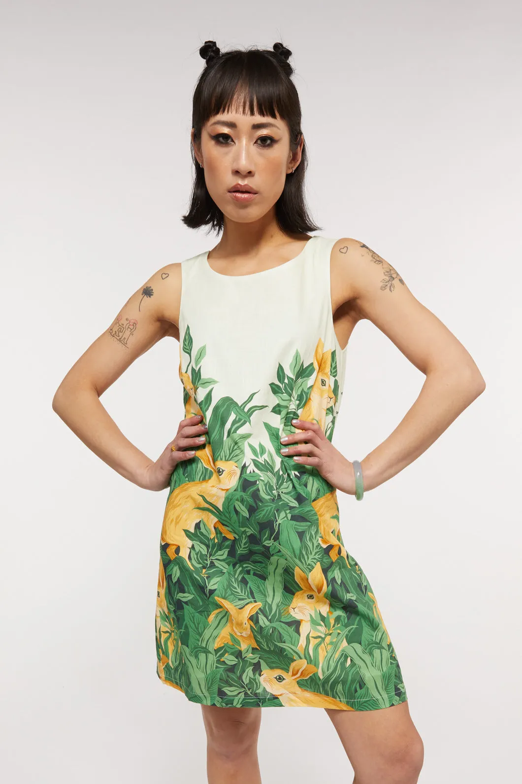 Rabbit Cotton Shift Dress