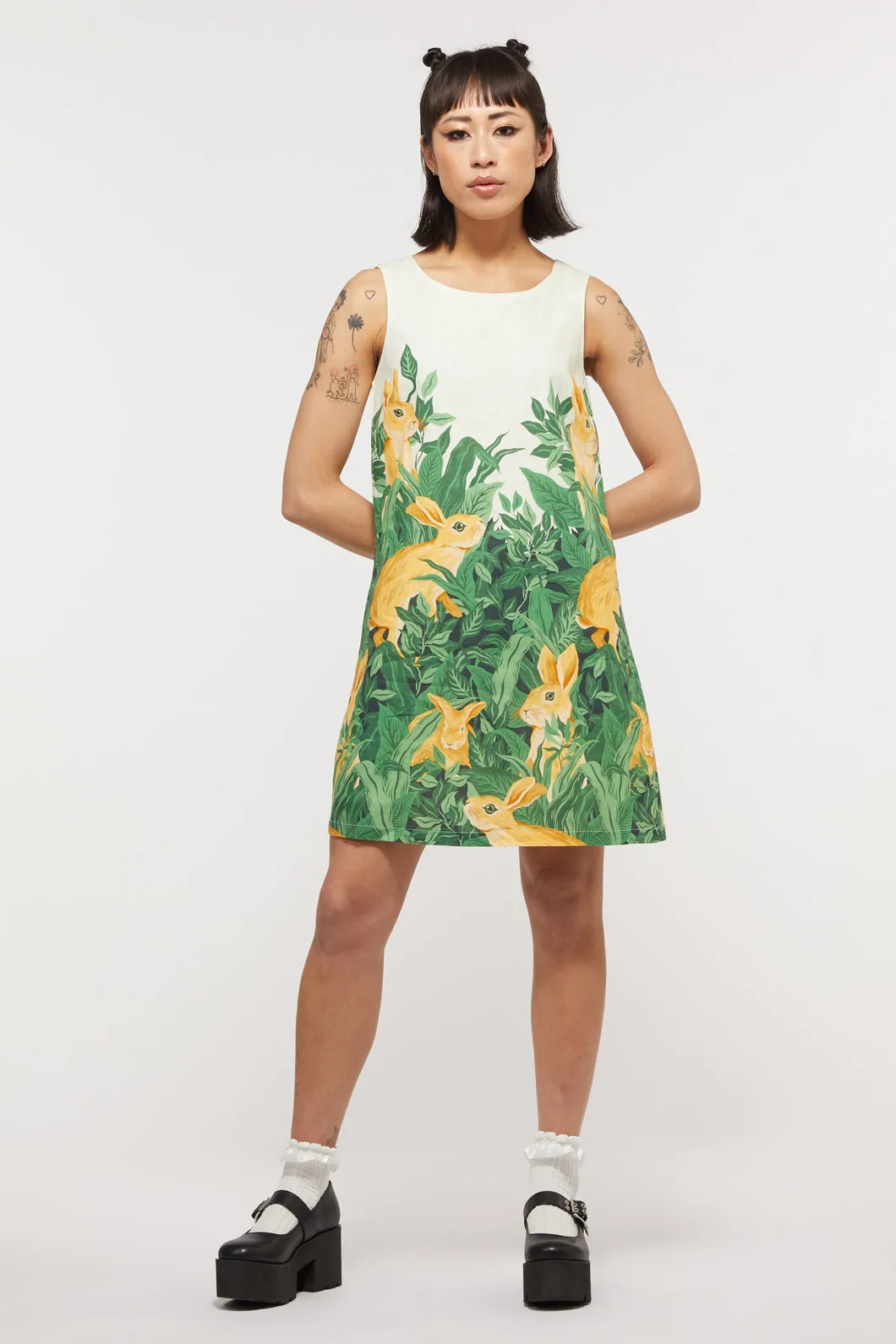 Rabbit Cotton Shift Dress