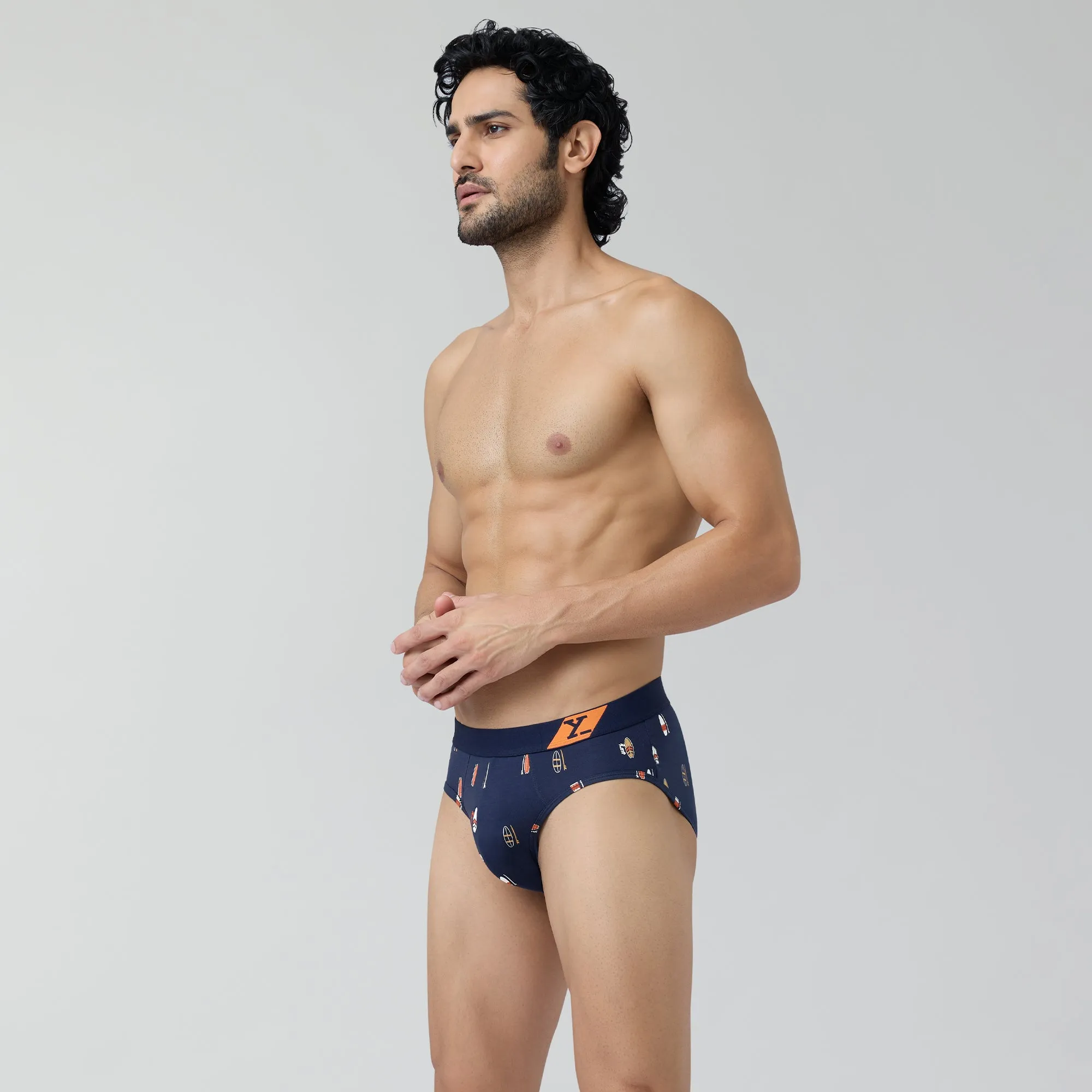 Splash Cotton Stretch Briefs Surfboard Blue