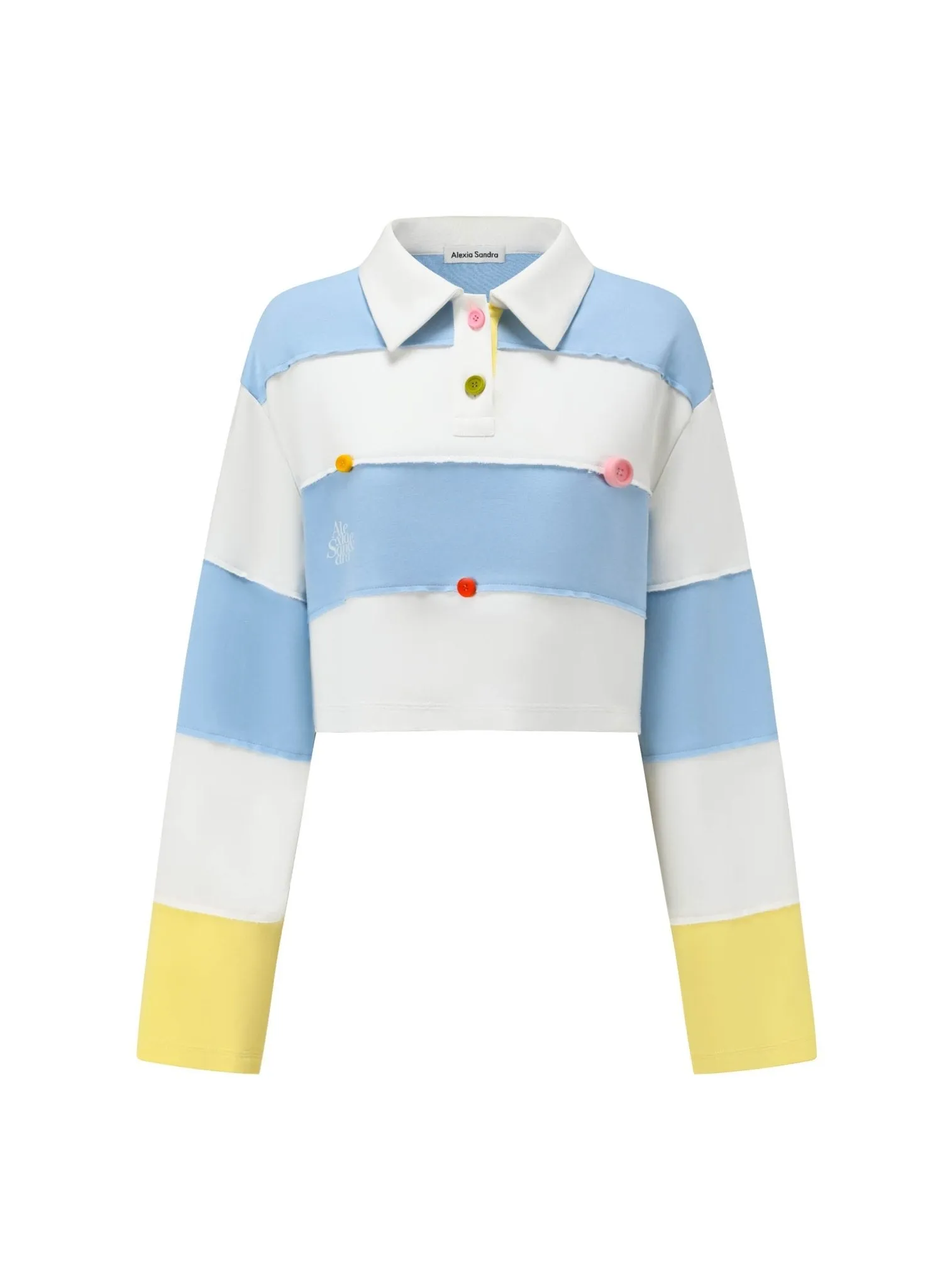 Stripe Button Polo Shirt in Blue And White