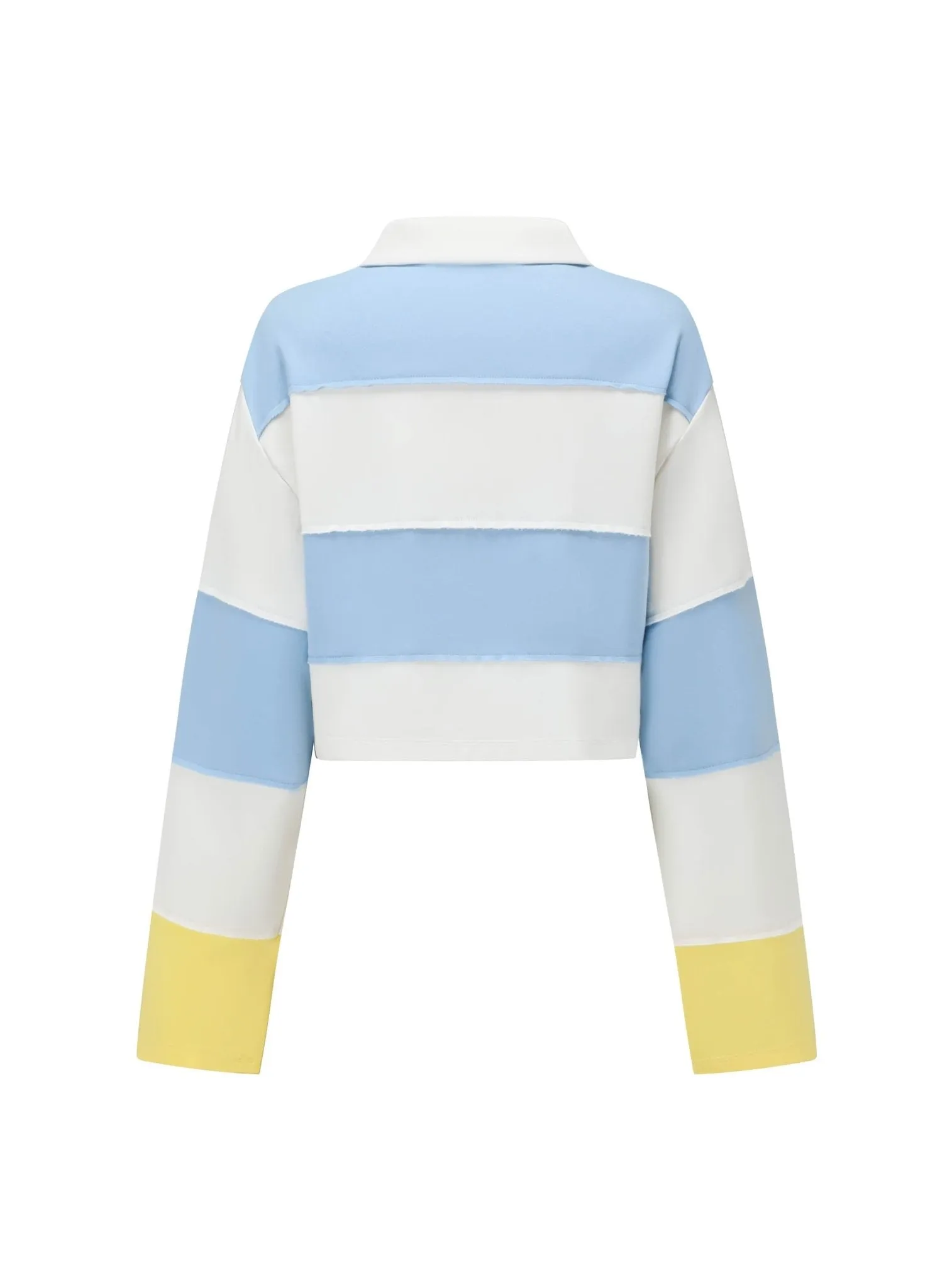 Stripe Button Polo Shirt in Blue And White