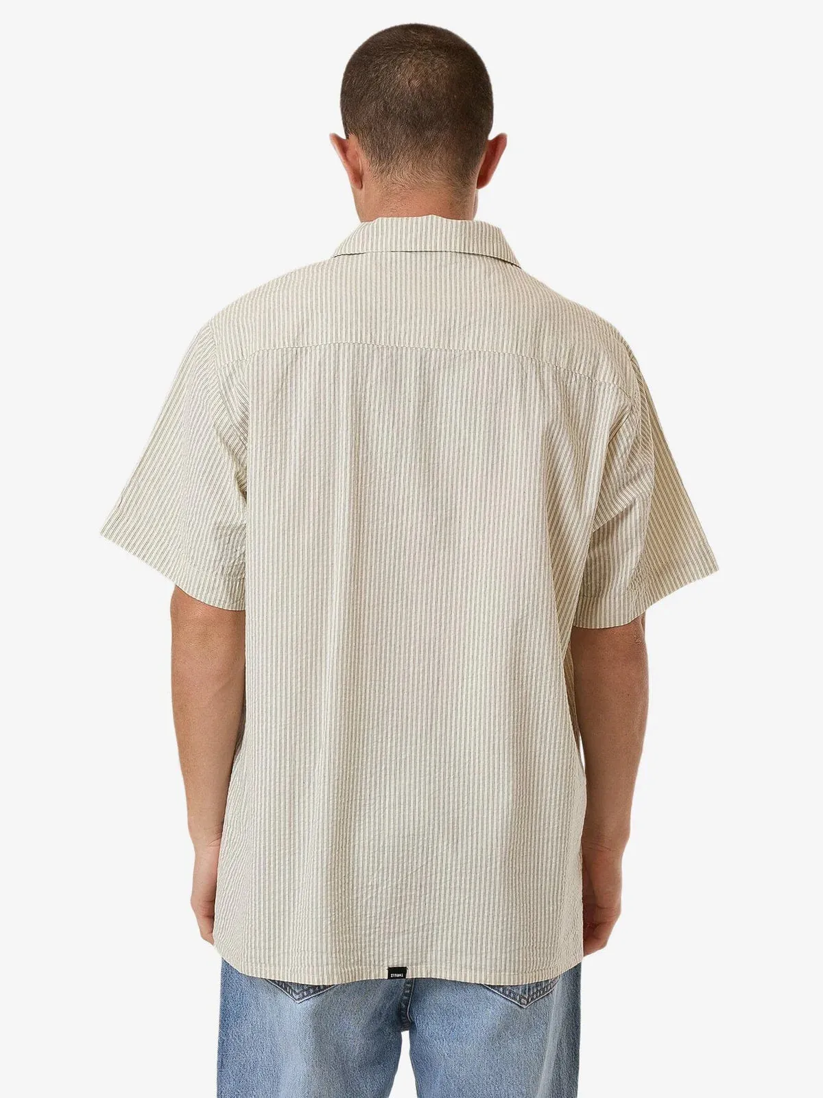 Thrills Union S/S Stripe Work Shirt Grape Leaf