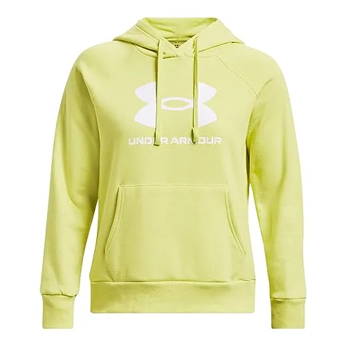 Under Armour Womens Rival Fleece Big Logo Hoodie, (001) Black / / White, Medium