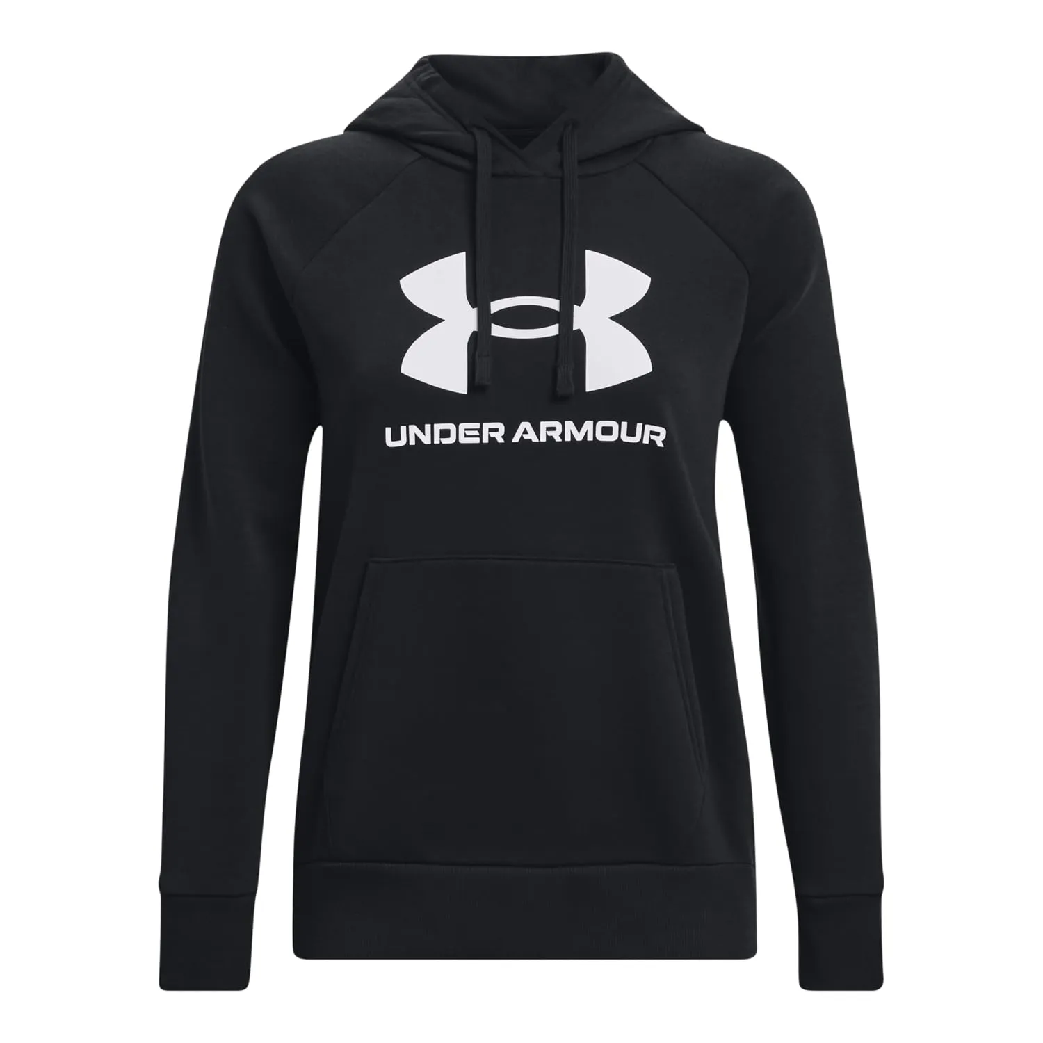 Under Armour Womens Rival Fleece Big Logo Hoodie, (001) Black / / White, Medium