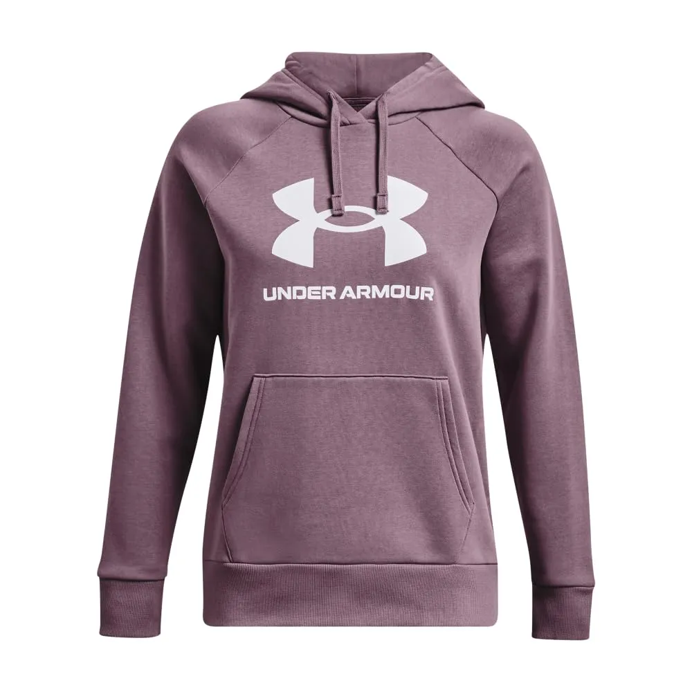 Under Armour Womens Rival Fleece Big Logo Hoodie, (001) Black / / White, Medium