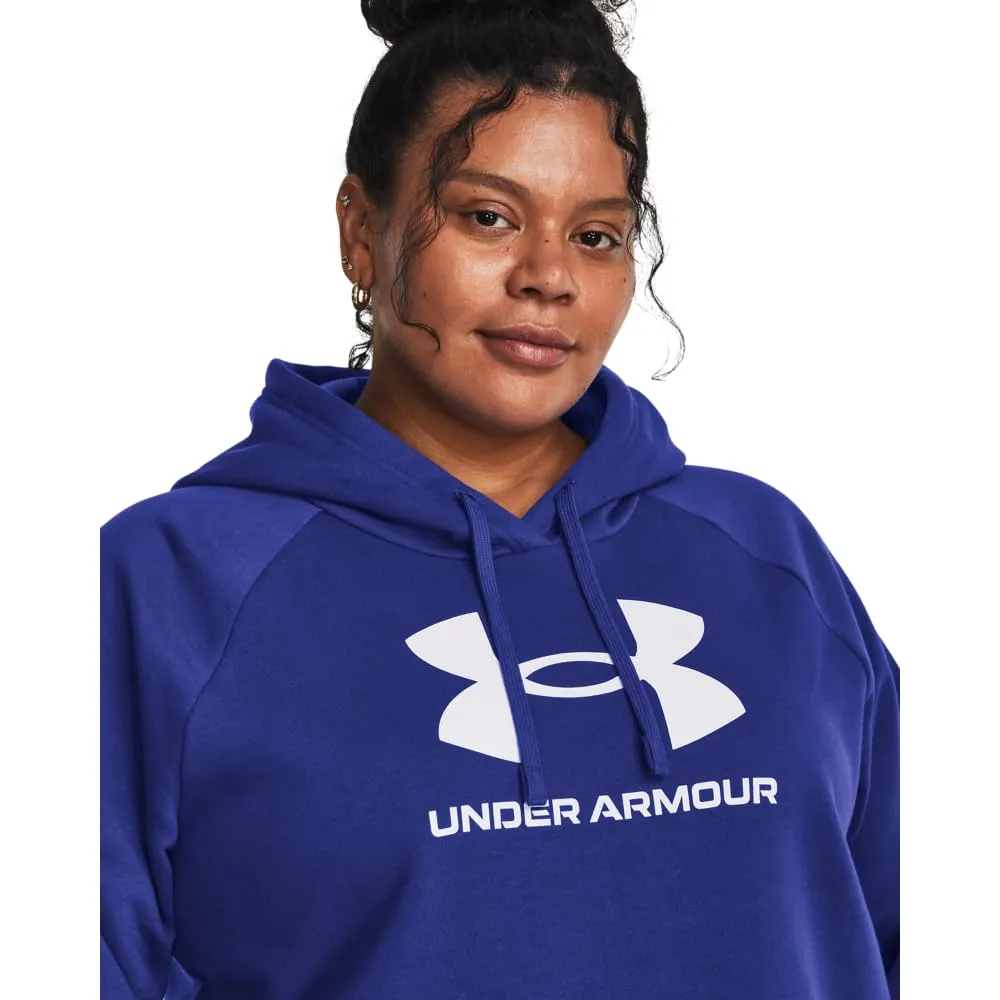 Under Armour Womens Rival Fleece Big Logo Hoodie, (001) Black / / White, Medium