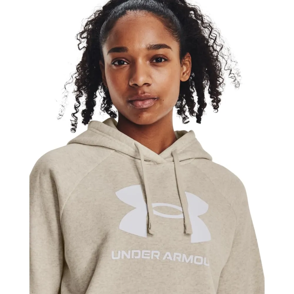 Under Armour Womens Rival Fleece Big Logo Hoodie, (001) Black / / White, Medium